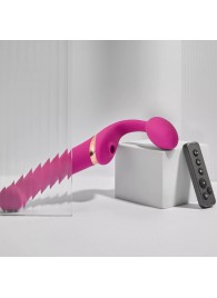 Ярко-розовый безремневой страпон Multi Orgasm Bendable Strap-On size XL с клиторальной стимуляцией - Strap-on-me - купить с доставкой во Владивостоке