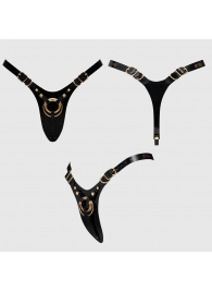 Черный пояс для фиксации насадок Strap-On-Me Leatherette Harness Fabulous - Strap-on-me - купить с доставкой во Владивостоке