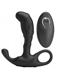 Черный изогнутый массажёр простаты с вибрацией и пультом ДУ - Baile - во Владивостоке купить с доставкой