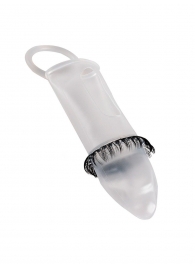 Закрытая насадка на пенис с подхватом мошонки и стимулирующими «ресничками» - Sextaz - во Владивостоке купить с доставкой