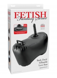 Черное надувное кресло с платформой для фиксации дилдо Body Dock Inflatable Love Seat - Pipedream - купить с доставкой во Владивостоке