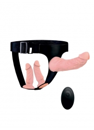 Женский страпон с 3 насадками и вибрацией - Erowoman-Eroman - купить с доставкой во Владивостоке