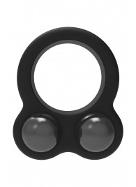 Черное эрекционное кольцо с утяжелителями Cockring Dual Weight - Dream Toys - во Владивостоке купить с доставкой