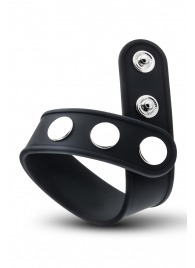 Черное эрекционное кольцо на кнопках - Blush Novelties - во Владивостоке купить с доставкой