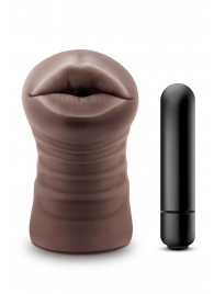 Коричневый мастурбатор-ротик Krystal Vibrating Masturbator - Blush Novelties - во Владивостоке купить с доставкой