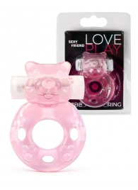 Розовое эрекционное виброкольцо в форме мишки - 1137 - во Владивостоке купить с доставкой