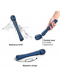 Синий вибромассажёр с насадками Man.wand Edgy - Manwan - во Владивостоке купить с доставкой