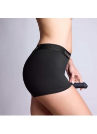 Черные трусики-боксеры для фиксации насадок Strap-on-me Harness Lingerie Allure - size S - Strap-on-me - купить с доставкой во Владивостоке