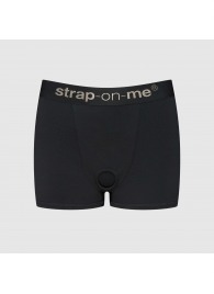 Черные трусики-боксеры для фиксации насадок Strap-on-me Harness Lingerie Allure - size S - Strap-on-me - купить с доставкой во Владивостоке
