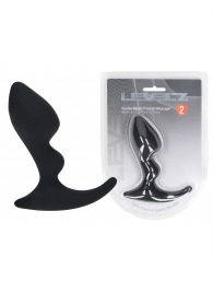 Черная анальная пробка для массажа простаты Double Ripple Silicone Prostate Massager - Shots Media BV - во Владивостоке купить с доставкой