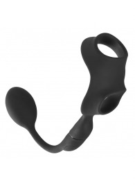Черное виброкольцо с анальной пробкой Cock Ring with RC Butt Plug - Orion - во Владивостоке купить с доставкой