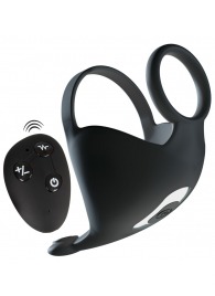 Черная вибронасадка для эрекции и стимуляции мошонки Cock ring with RC ball massager - Orion - во Владивостоке купить с доставкой