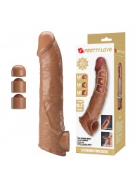 Карамельный фаллоудлинитель с подхватом мошонки Silas - 26 см. - Baile - во Владивостоке купить с доставкой