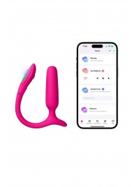 Розовый анальный вибратор с клиторальной стимуляцией Lush Anal - Lovense