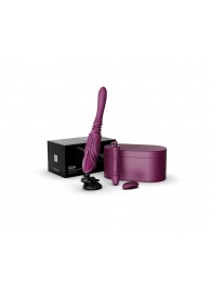 Фиолетовая секс-машина с функцией нагрева, насадками и присоской Sesh - Zalo - купить с доставкой во Владивостоке