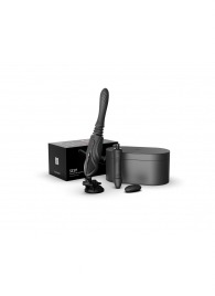 Черная секс-машина с функцией нагрева, насадками и присоской Sesh - Zalo - купить с доставкой во Владивостоке