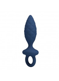 Синяя анальная пробка с кольцом Butt Plug with Loop S - 11,5 см. - Baile
