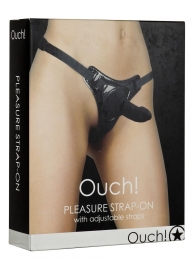 Чёрный страпон Pleasure Black Ouch! - 14,5 см. - Shots Media BV - купить с доставкой #SOTBIT_REGIONS_UF_V_REGION_NAME#