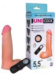 Фаллическая насадка Харнесс UNICOCK 5,5  с вибрацией - 17 см. - LOVETOY (А-Полимер) - купить с доставкой во Владивостоке