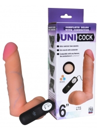 Фаллическая насадка Харнесс UNICOCK 6  с вибрацией - 18 см. - LOVETOY (А-Полимер) - купить с доставкой во Владивостоке