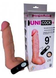 Фаллическая насадка Харнесс UNICOCK 9  с вибрацией - 24 см. - LOVETOY (А-Полимер) - купить с доставкой во Владивостоке