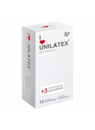 Ультратонкие презервативы Unilatex Ultra Thin - 12 шт. + 3 шт. в подарок - Unilatex - купить с доставкой во Владивостоке