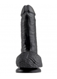 Чёрный фаллоимитатор с мошонкой 7  Cock with Balls - 19,4 см. - Pipedream