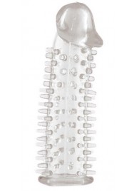 Прозрачная насадка на половой член с закрытой головкой и шипами - 12,5 см. - Toyfa Basic - во Владивостоке купить с доставкой