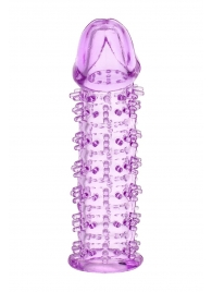 Гелевая фиолетовая насадка на фаллос с шипами - 12 см. - Toyfa Basic - во Владивостоке купить с доставкой