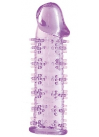 Гелевая фиолетовая насадка на фаллос с шипами - 12 см. - Toyfa Basic - во Владивостоке купить с доставкой