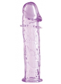 Гладкая фиолетовая насадка с усиками под головкой - 12,5 см. - Toyfa Basic - во Владивостоке купить с доставкой