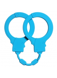 Голубые силиконовые наручники Stretchy Cuffs Turquoise - Lola Games - купить с доставкой во Владивостоке