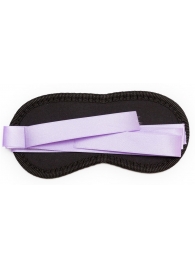 Чёрная маска на глаза Purple Black с фиолетовыми завязками - Пикантные штучки - купить с доставкой во Владивостоке