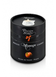 Массажная свеча с ароматом персика Bougie Massage Gourmande Pêche - 80 мл. - Plaisir Secret - купить с доставкой во Владивостоке