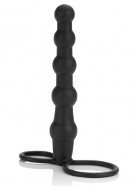 Насадка на пенис для двойного проникновения Silicone Beaded Double Rider - 14 см. - California Exotic Novelties - во Владивостоке купить с доставкой