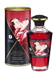 Массажное интимное масло с ароматом вишни - 100 мл. - Shunga - купить с доставкой во Владивостоке