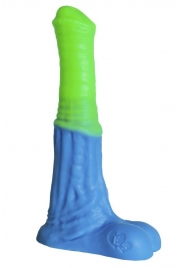 Зелёно-голубой фаллоимитатор  Пегас Medium  - 24 см. - Erasexa - купить с доставкой во Владивостоке