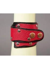 Красно-чёрный кожаный браслет «Треугольник» - Подиум - купить с доставкой во Владивостоке