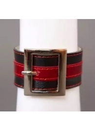 Чёрно-красный браслет с квадратной пряжкой - Подиум - купить с доставкой во Владивостоке