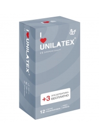 Презервативы с рёбрами Unilatex Ribbed - 12 шт. + 3 шт. в подарок - Unilatex - купить с доставкой #SOTBIT_REGIONS_UF_V_REGION_NAME#