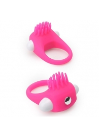 Розовое эрекционное кольцо с щеточкой LIT-UP SILICONE STIMU RING 5 - Dream Toys - во Владивостоке купить с доставкой