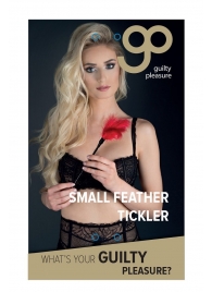Пластиковая метелочка с красными пёрышками Small Feather Tickler - 32 см. - Blush Novelties - купить с доставкой во Владивостоке