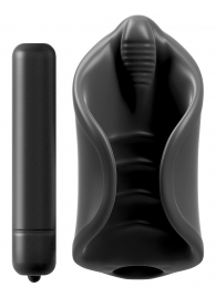 Чёрный мастурбатор Vibrating Silicone Stimulator с вибрацией - Pipedream - во Владивостоке купить с доставкой