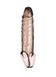 Дымчатая фаллическая насадка с подхватом и закрытой головкой - 16,2 см. - ToyFa - во Владивостоке купить с доставкой