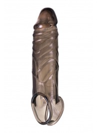 Дымчатая фаллическая насадка с подхватом и закрытой головкой - 16,2 см. - ToyFa - во Владивостоке купить с доставкой