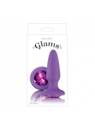 Фиолетовая анальная пробка с фиолетовым кристаллом Glams Purple Gem - 10,4 см. - NS Novelties - купить с доставкой во Владивостоке