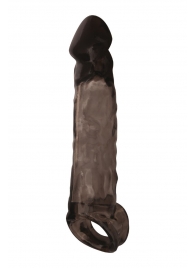 Чёрная насадка на пенис Tс подхватом - 19,5 см. - ToyFa - во Владивостоке купить с доставкой