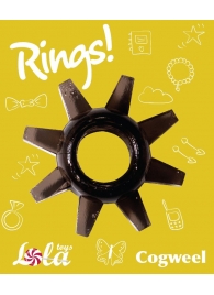 Чёрное эрекционное кольцо Rings Cogweel - Lola Games - во Владивостоке купить с доставкой