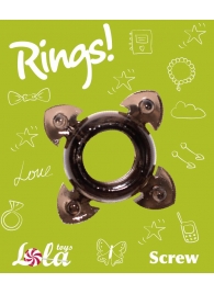 Чёрное эрекционное кольцо Rings Screw - Lola Games - во Владивостоке купить с доставкой