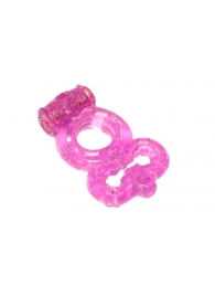 Розовое эрекционное кольцо Rings Treadle с подхватом - Lola Games - во Владивостоке купить с доставкой